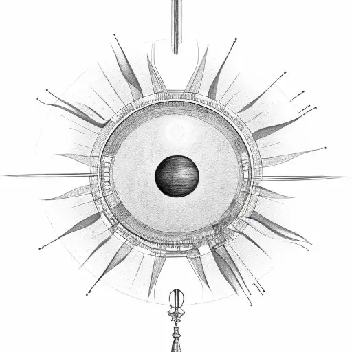 Lyre with Sun  tattoo design idea