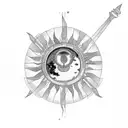 Lyre with Sun  tattoo design idea