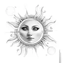 Lyre with Sun  tattoo design idea