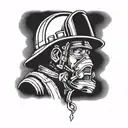 Firefighter head tattoo design idea