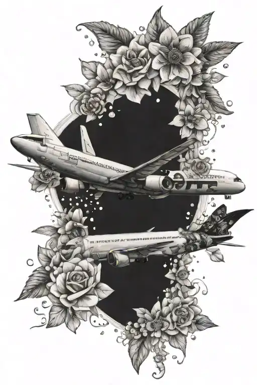 flowers airplane gym self love galaxy mandala tattoo design idea