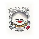 cartoon cheeseburger tattoo design idea