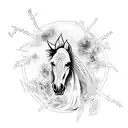 zombie horse tattoo design idea