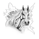 zombie horse tattoo design idea