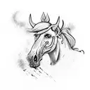 zombie horse tattoo design idea