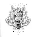 zombie horse tattoo design idea
