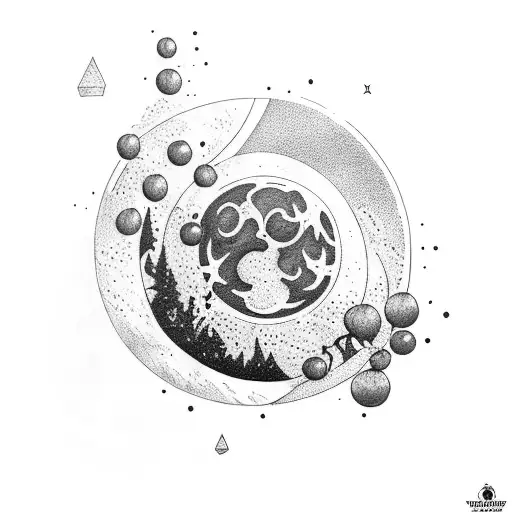 Moon with wine tattoo design idea