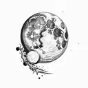 Moon with wine tattoo design idea