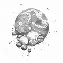 Moon with wine tattoo design idea