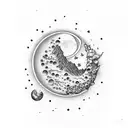 Moon with wine tattoo design idea