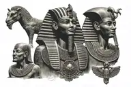 egyptian symbols and pharaohs tattoo design idea