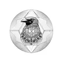 solid black raven in the centre, background is mandala design, XL Back tattoo tattoo design idea