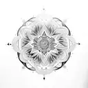 solid black raven in the centre, background is mandala design, XL Back tattoo tattoo design idea