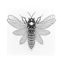 Woodwork engraving cicada tattoo design idea