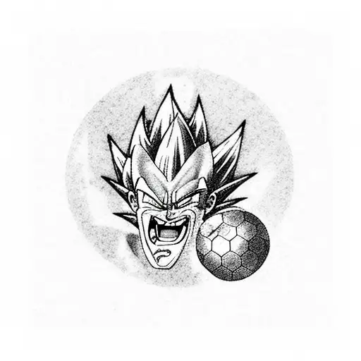 Vegeta dragón ball tattoo design idea