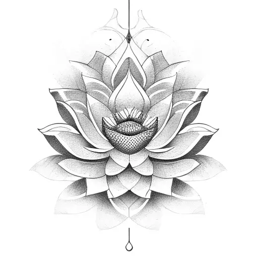 Lotus Flower with the word Nankurunaisa  tattoo design idea