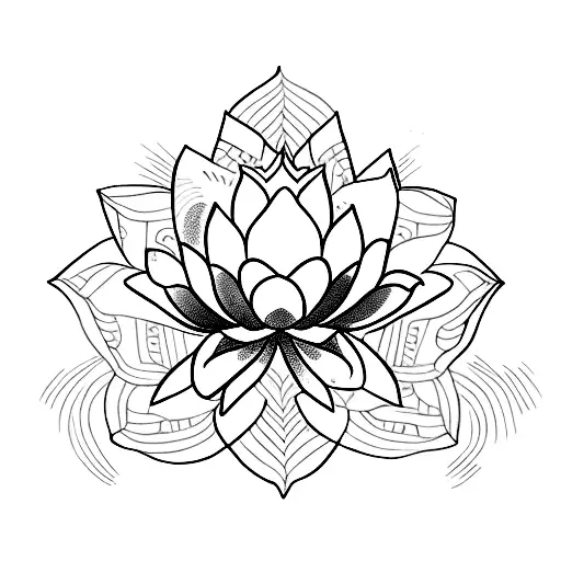 Lotus Flower with the word Nankurunaisa  tattoo design idea