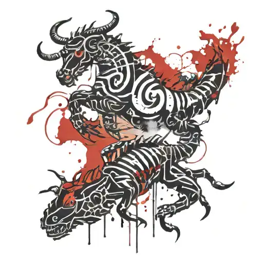 scorpio and taurus  tattoo design idea