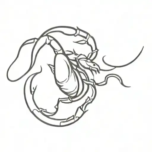 scorpion and bull tattoo design idea