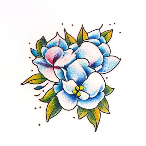 dogwood flowers tattoo design idea