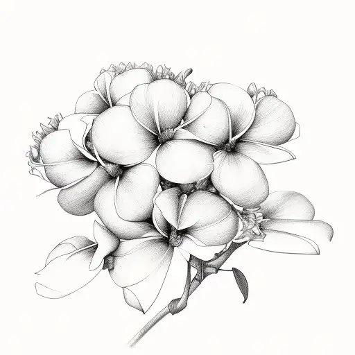 gardenia flowers, wisteria, dogwood flowers, and carnations tattoo design idea