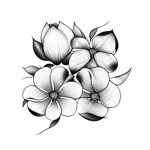 dogwood flowers tattoo design idea