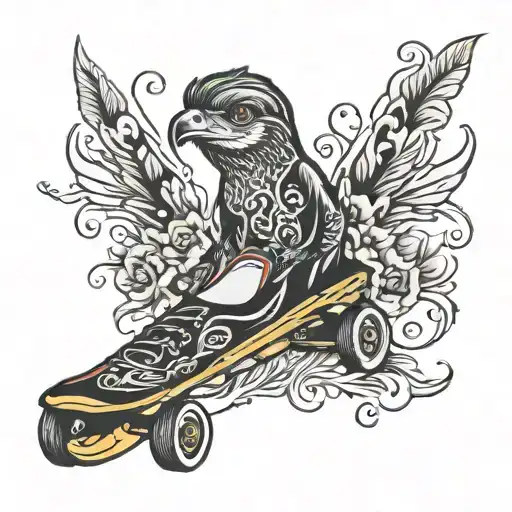 skate board tattoo design idea