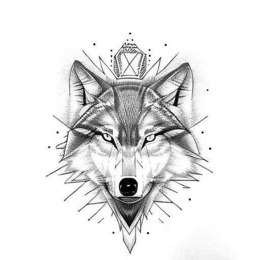 half wolf half eagle tattoo design idea