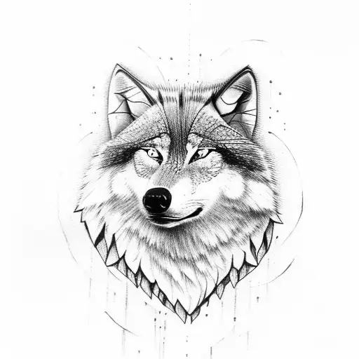 half wolf half eagle tattoo design idea