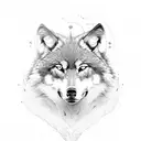 wolf with eagle tattoo design idea