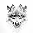 wolf with eagle tattoo design idea