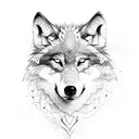 wolf with eagle tattoo design idea