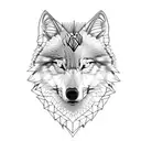 half wolf half eagle tattoo design idea