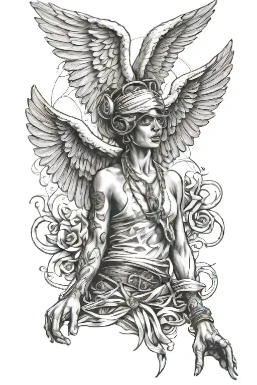 gangster angel tattoo design idea
