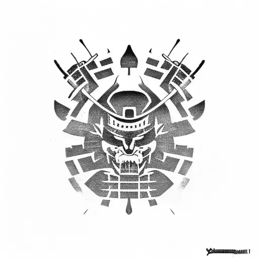 samurai with words of bushido tattoo design idea