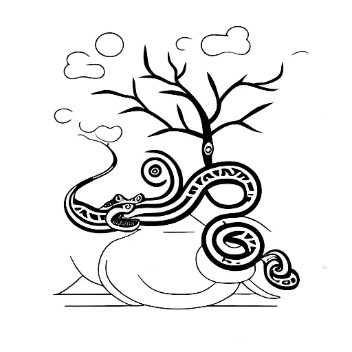 Money Tree with Faithful Serpent tattoo design idea