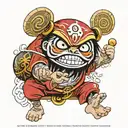 daruma doll luffy face tattoo design idea
