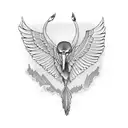 Blue heron flying  tattoo design idea