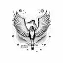 Blue heron flying  tattoo design idea