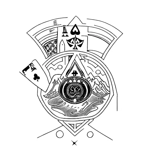 Ace of spades card with SF Bay Area references  tattoo design idea