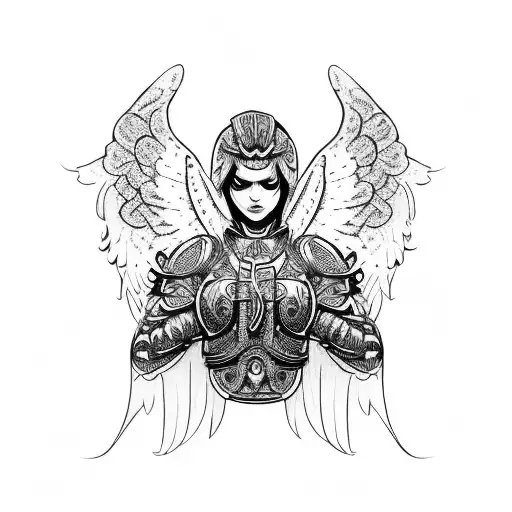 Angel warrior tattoo design idea