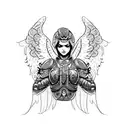 Angel warrior tattoo design idea