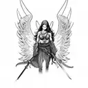 Angel warrior tattoo design idea