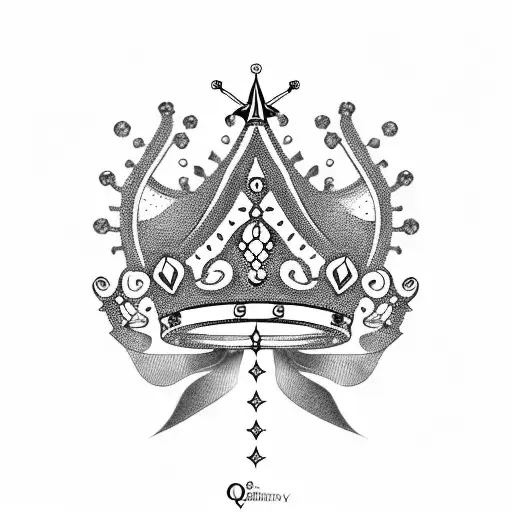 Blackwork Queens Crown Tattoo Idea Blackink Ai