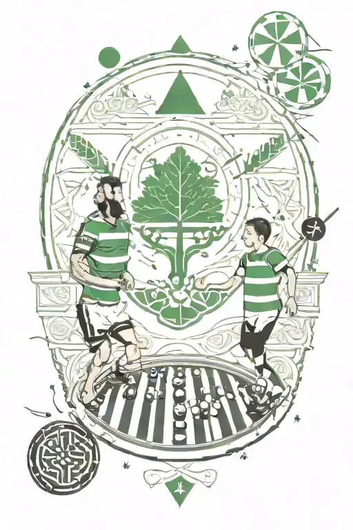 father son symbolism mountains backgammon soccer panathinaikos  tattoo design idea