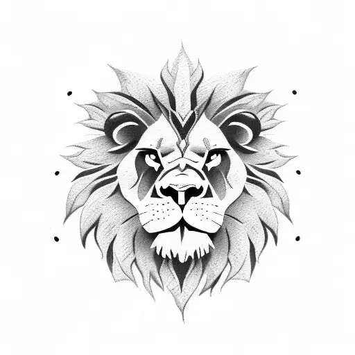 Rose lion clock tattoo design idea