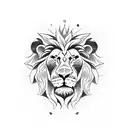 Rose lion clock tattoo design idea