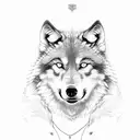 A forklift with wolf-inspired details, such as paw prints or fur patterns, representing the client's occupation and love for wolves tattoo design idea