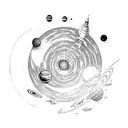 solar system tattoo design idea