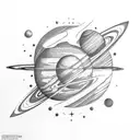 solar system tattoo design idea